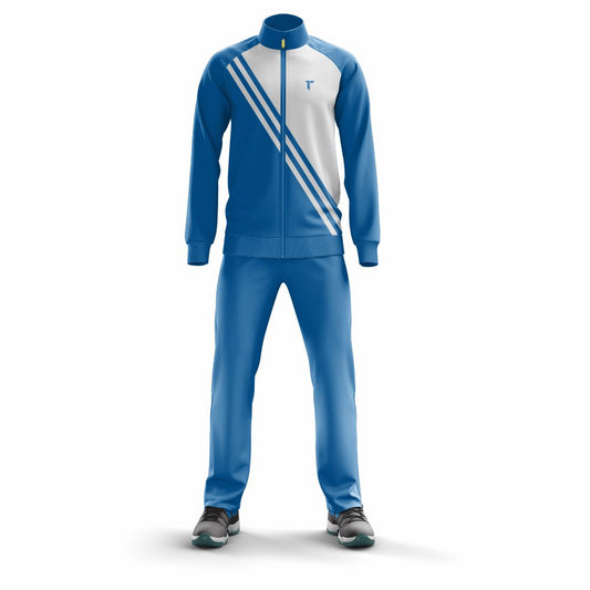 Modern Sky Blue-White Winter Tracksuit