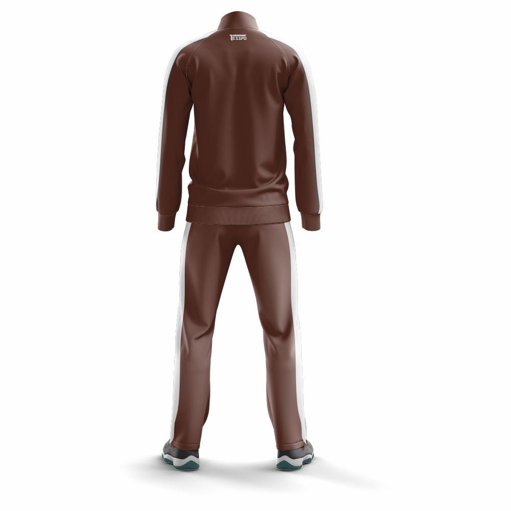 Brown-White Strip Winter Tracksuit